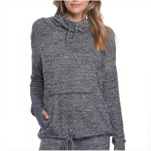 Barefoot Dreams Cozy Gray Hoodie Sweater - Picture 1 of 16